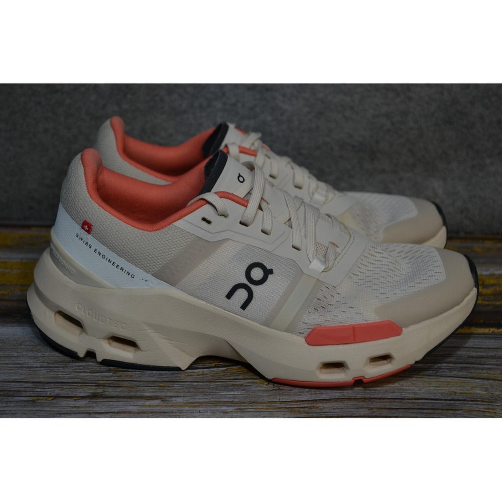 On Cloudpulse Shoes Womens 7 Beige Cream Salmon Road Running Athletic Sneakers